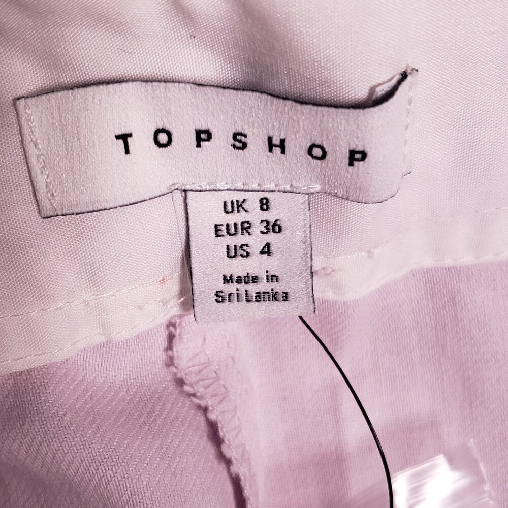 TopShop Lilac Linen-Blend Longline Shorts SZ 8 NWT - Picture 9 of 10